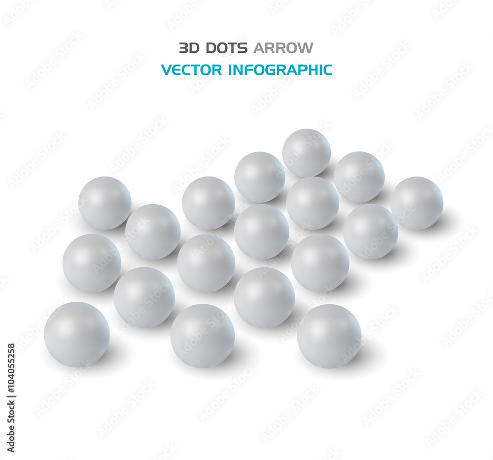 3D dots Arrows. Vector design. 3D dots Arrows. Vector design.