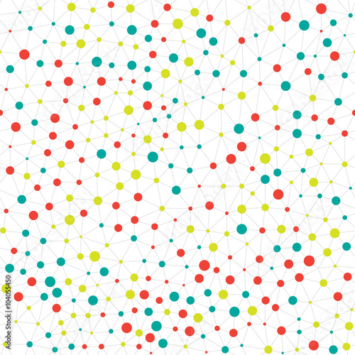 Vector seamless pattern. Abstract background organic triangle geometry. Dots and grid in different groups