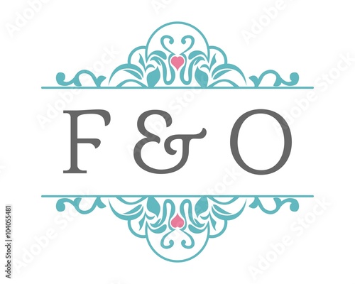 F & O Initial Wedding Ornament Logo