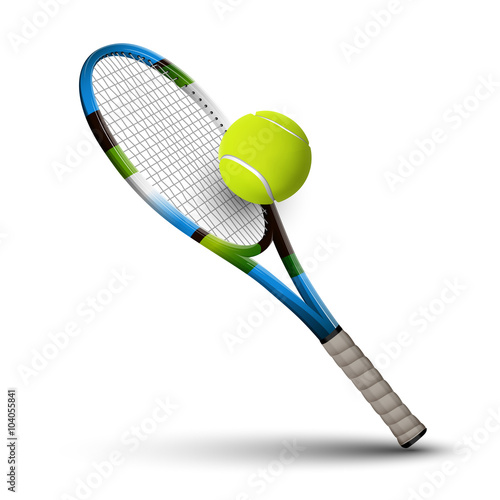 Tennis symbols racket and ball isolated on white background © Vlastimil Šesták