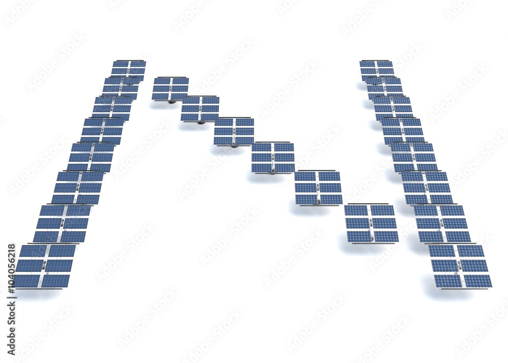 Solar panels spelling out the letter N Solar panels spelling out the letter N