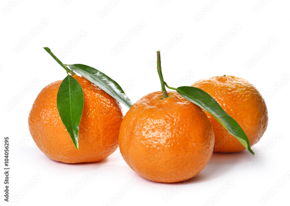 Fresh oranges with leaves, isolated on white background. Fresh oranges with leaves, isolated on white background.