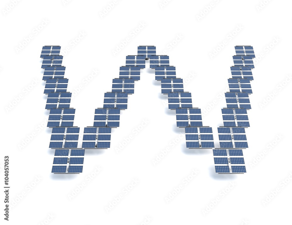 Solar panels spelling out the letter W Solar panels spelling out the letter W