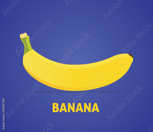 single banana isolated with violet background