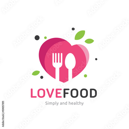 Love food restaurant and cafe logo template