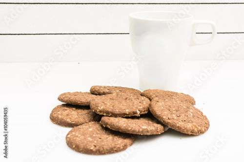 Delicious gluten-free biscuits and a cup for milk