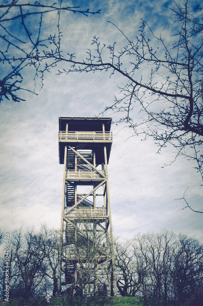 wooden observation tower