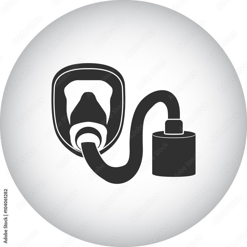 Gas mask symbol simple icon on round background Gas mask symbol simple icon on round background