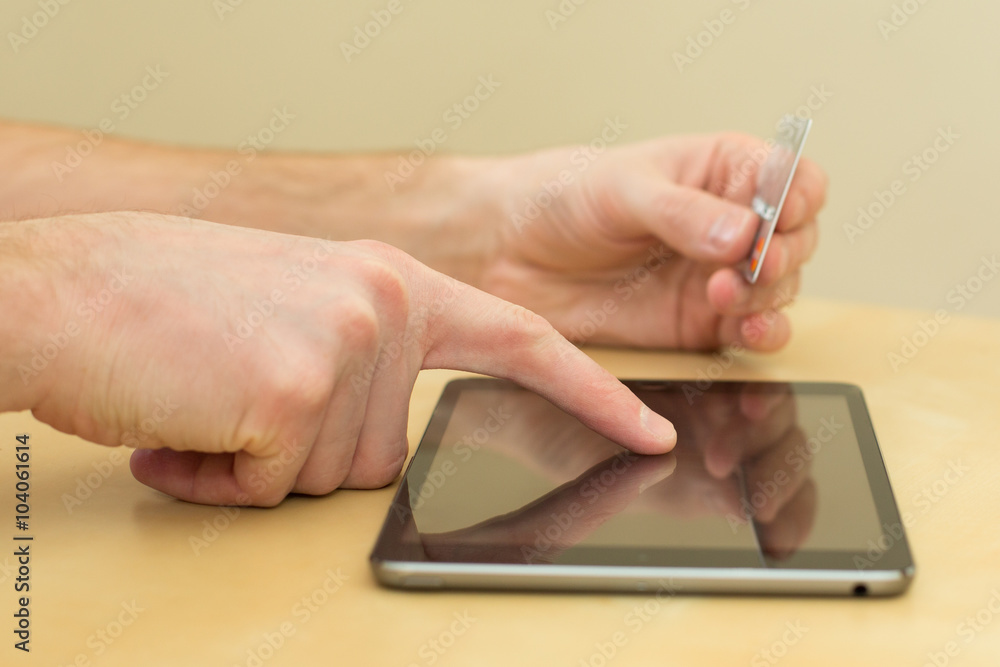 credit card and tablet credit card and tablet