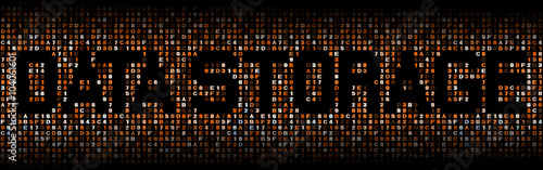 Data storage silhouette on hex code illustration