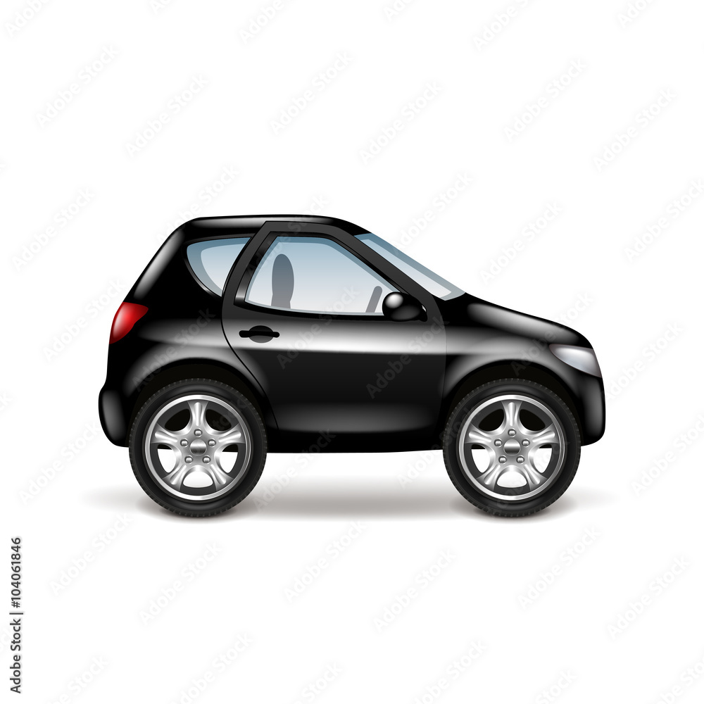 Black car profile isolated on white vector