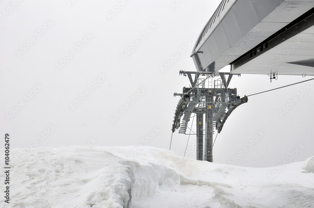 Detail of alpine skiing elevator in mountains Detail of alpine skiing elevator in mountains