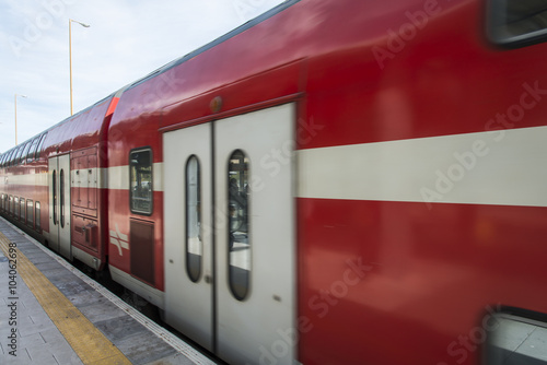 Train in motion blur in Israel
