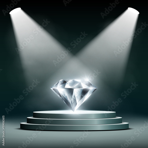 Diamond on pedestal