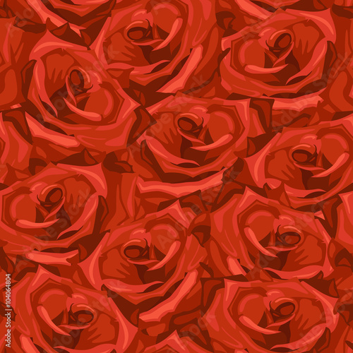 Seamless pattern made from red roses
