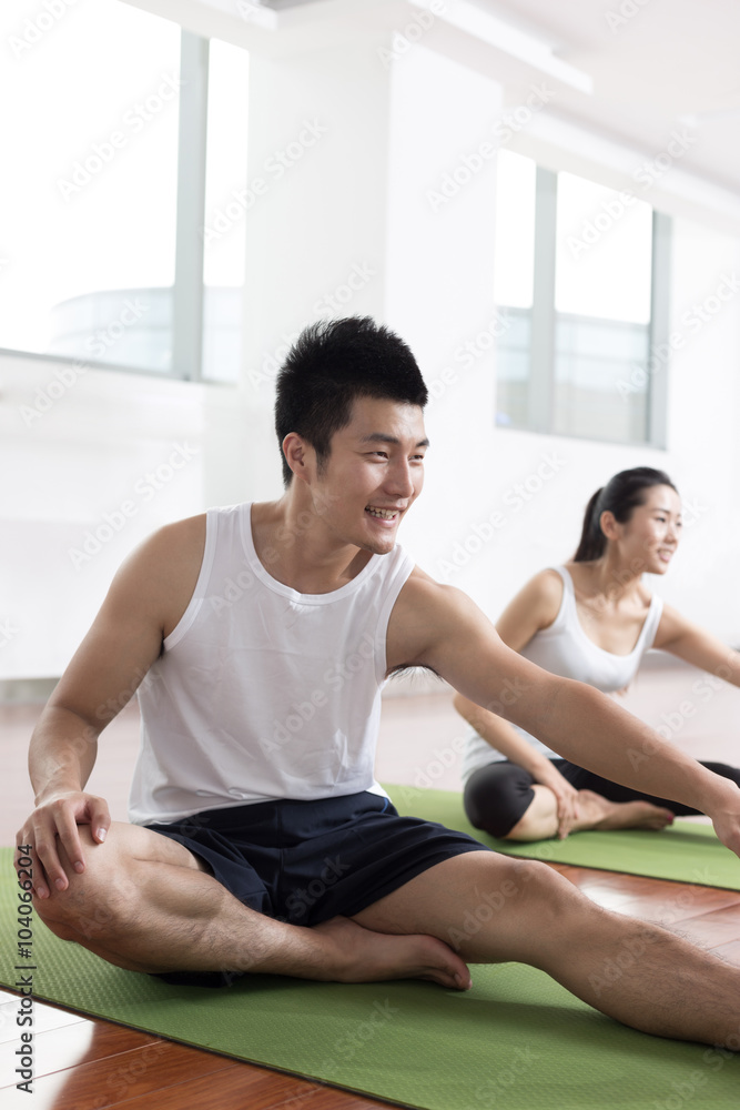 people working out in modern gym