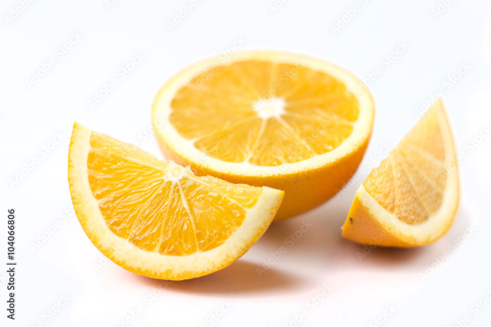 Sliced orange on white background Sliced orange on white background