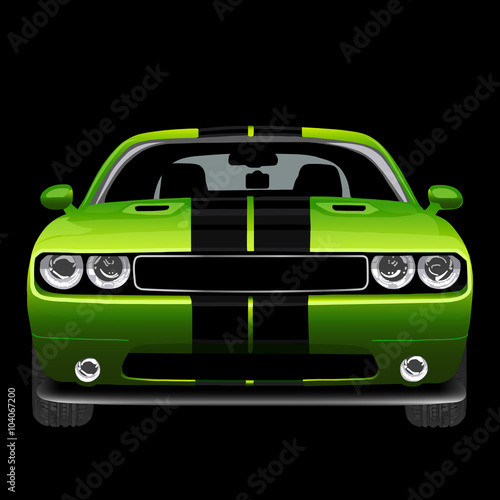 coche verde lima de frente