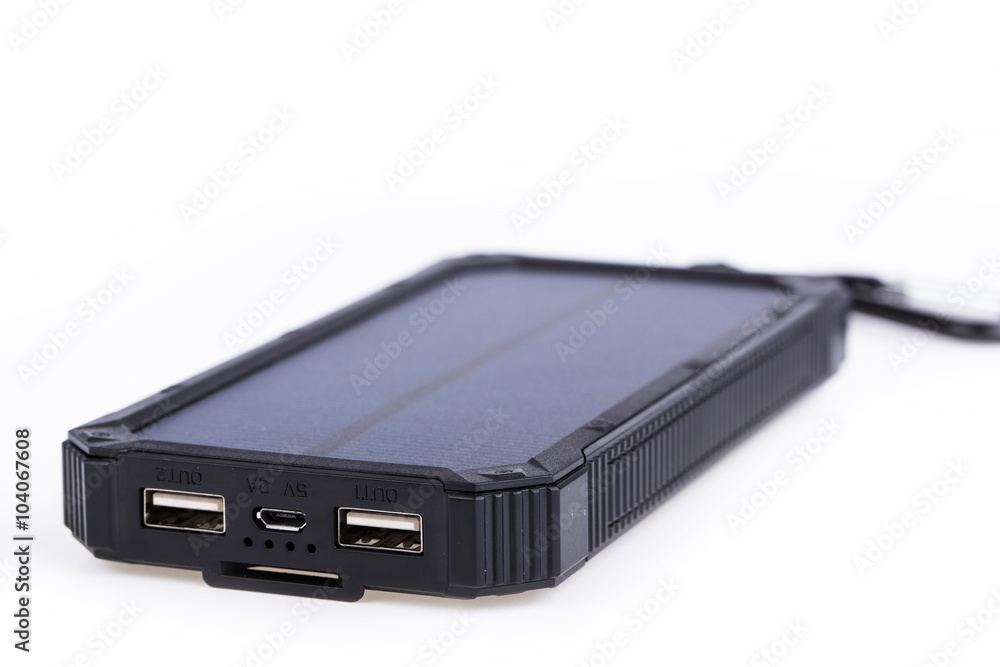 Portable solar charger for smart phone. Portable solar charger for smart phone.