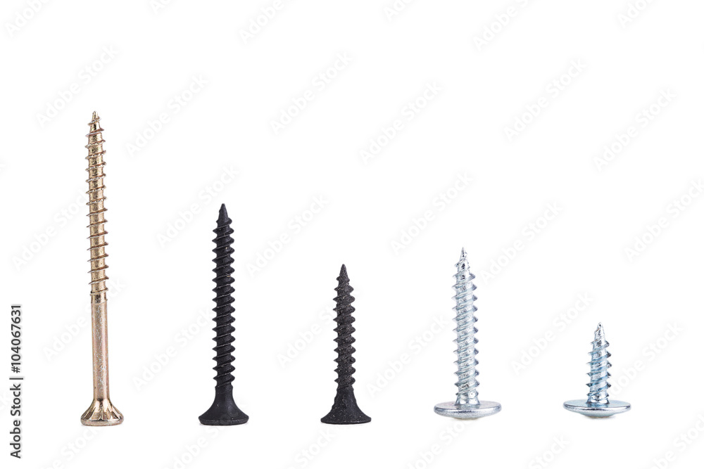 Screws located on a white background. Screws located on a white background.