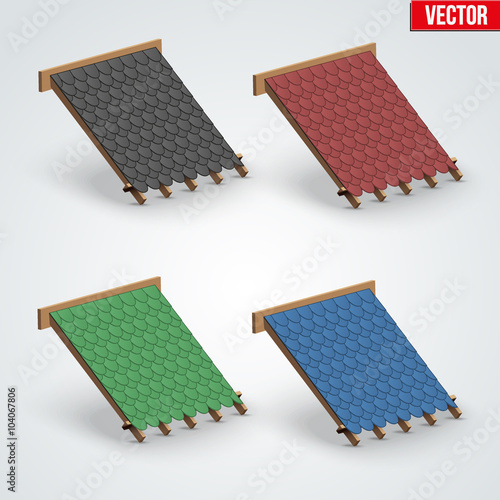 Icons Bitumen Shingles Cover on Roof