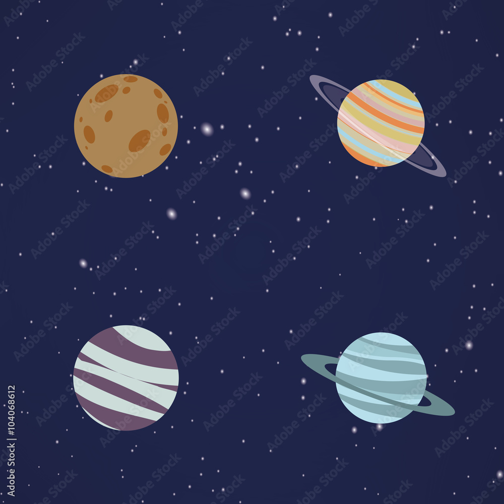 Abstract Cartoon planets Abstract Cartoon planets