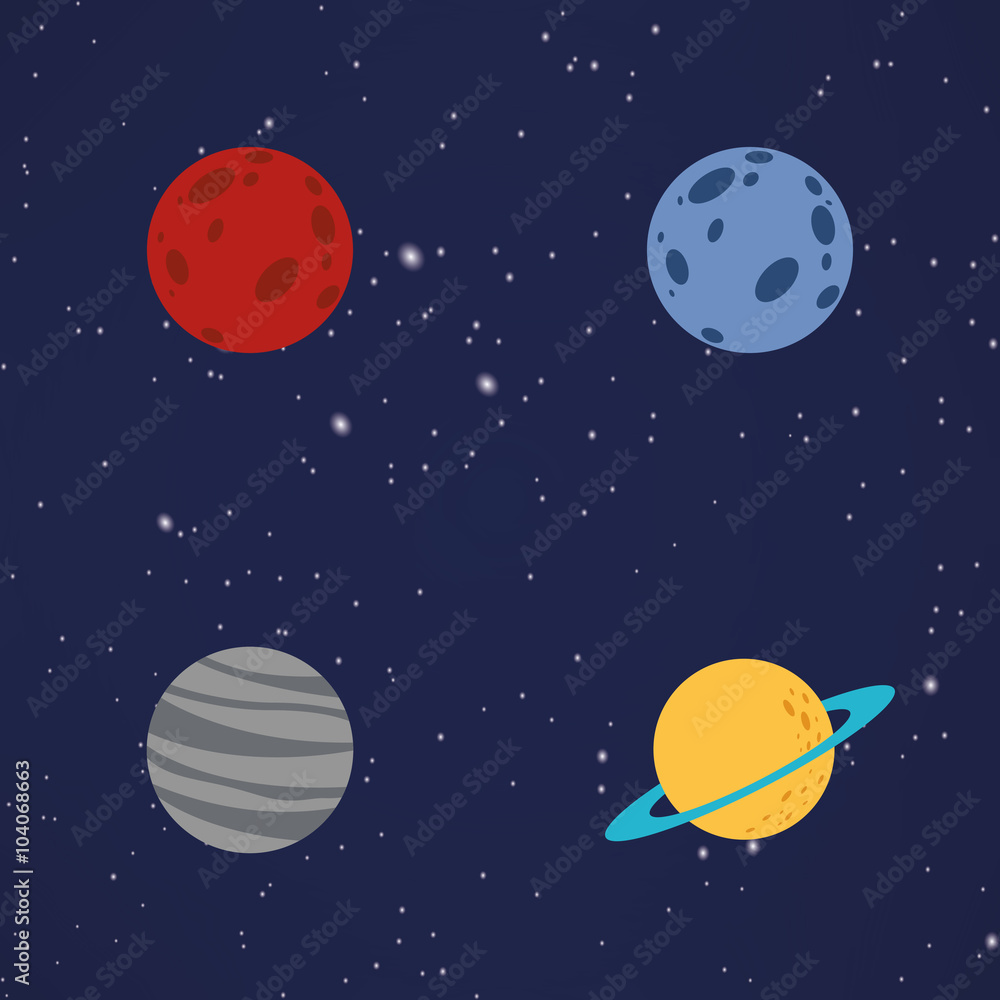 Abstract Cartoon planets Abstract Cartoon planets