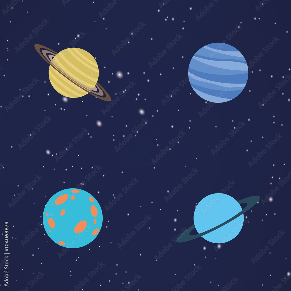 Abstract Cartoon planets Abstract Cartoon planets