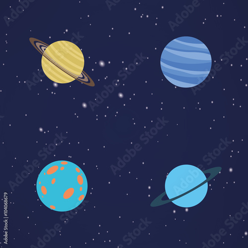 Fototapeta Naklejka Na Ścianę i Meble -  Abstract Cartoon planets