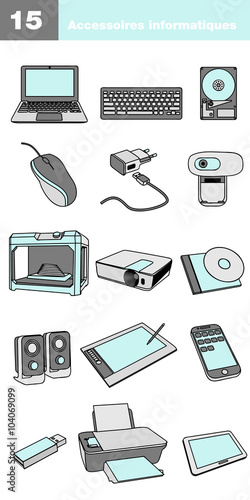 Icônes accessoires informatiques