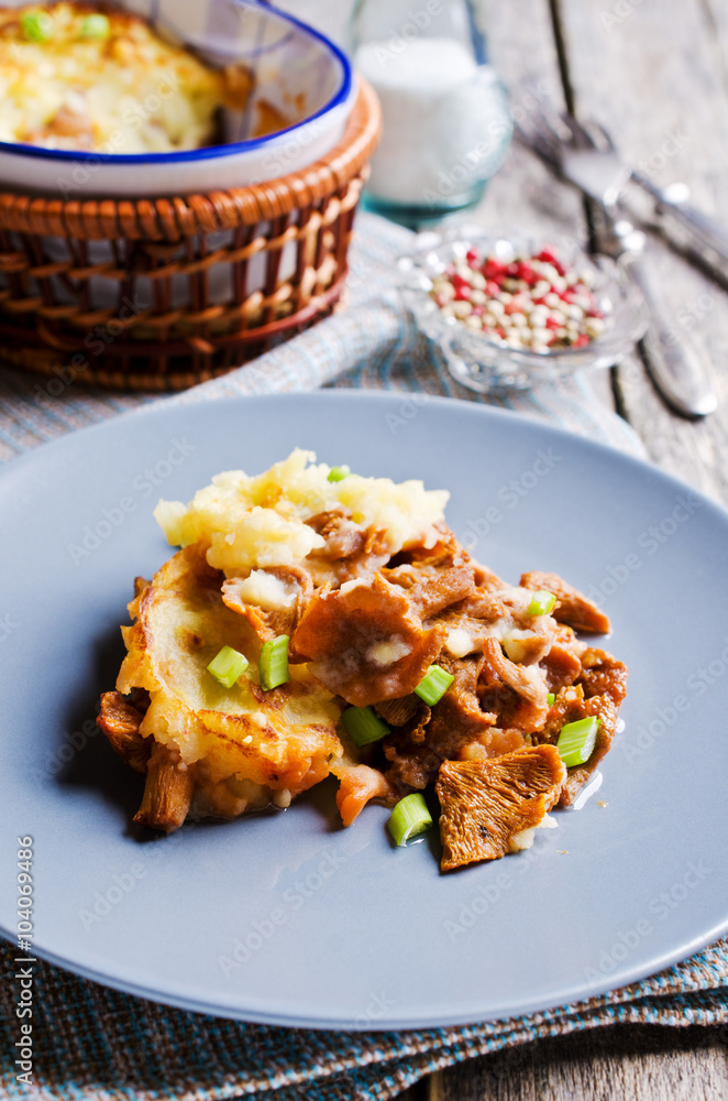 Casserole with potatoes and mushrooms Casserole with potatoes and mushrooms