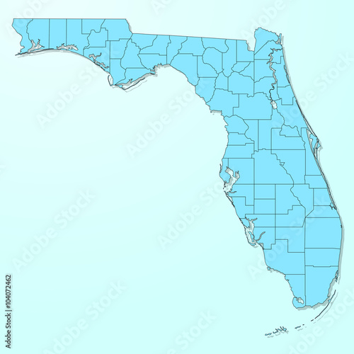 Florida blue map on degraded background vector