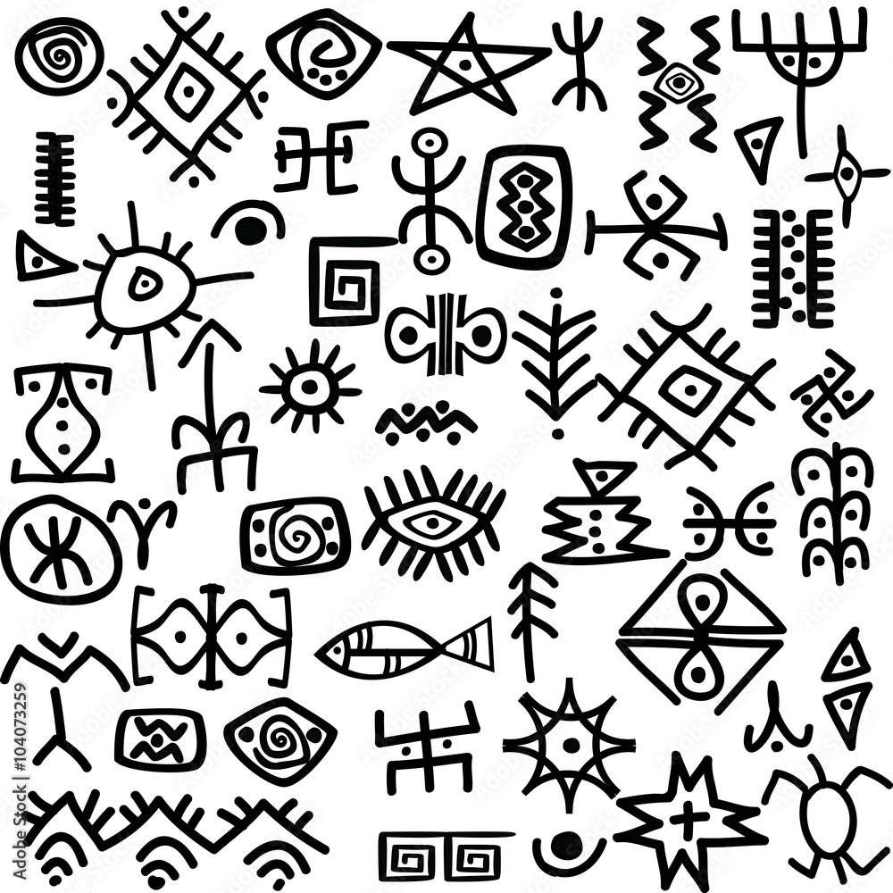 Plakat Ancient symbols set
