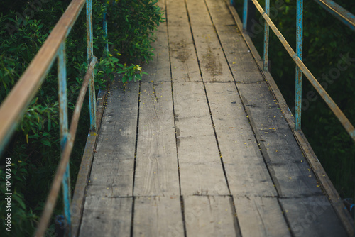 Fototapeta Naklejka Na Ścianę i Meble -  old bridge made of wooden planks