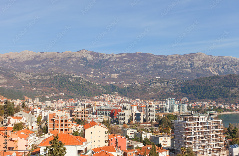 View of modern part of Budva, Montenegro