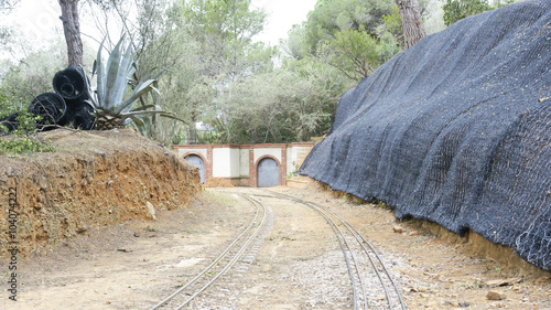 Vías e infraestructuras del trenecito del parque de la Oreneta, Barcelona photo