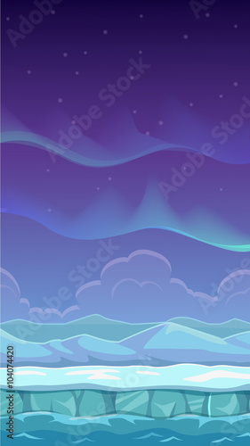 Vector cartoon polar landscape