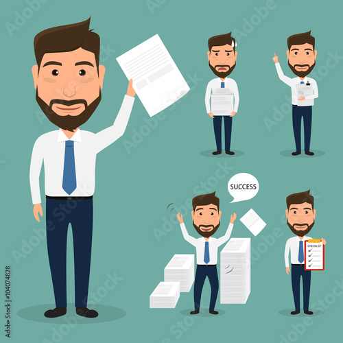Business man with document.
