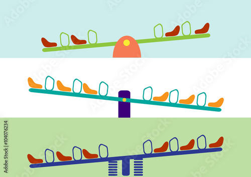 see saw horizontal set,Vector illustrations