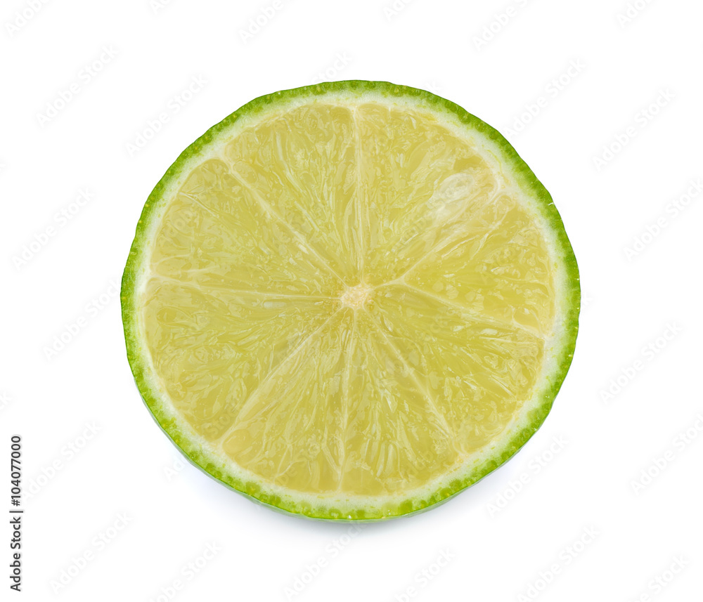 slice lime on white background slice lime on white background