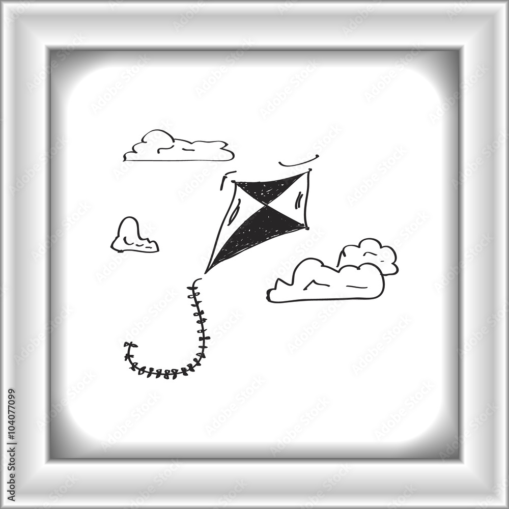 Simple doodle of a kite Simple doodle of a kite