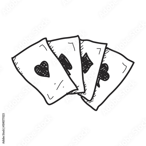 Simple doodle of playing cards