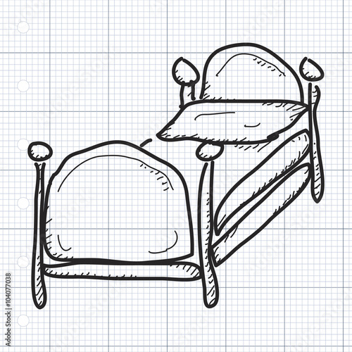 Simple doodle of a bed
