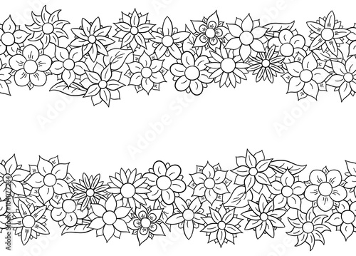 horizontal nahtlose Blüten Bänder 