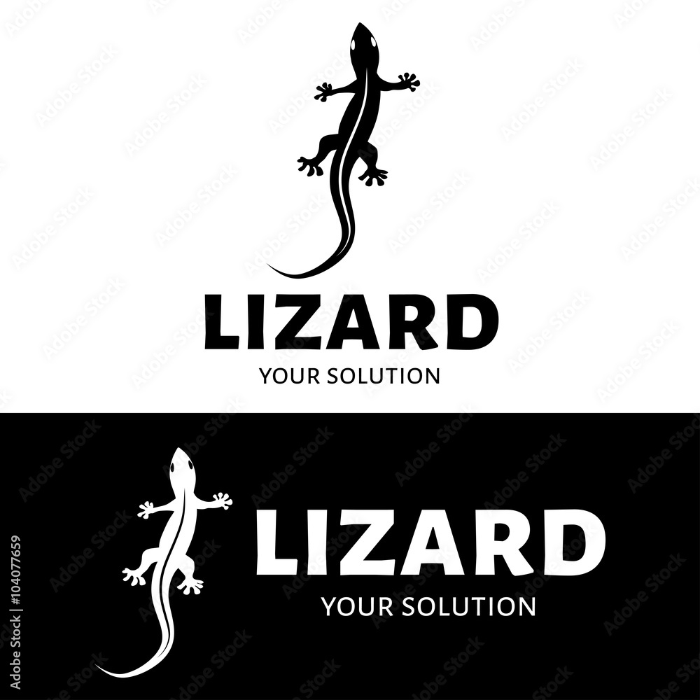 Vector logo lizard. Brand logo in the shape of a lizard's top view