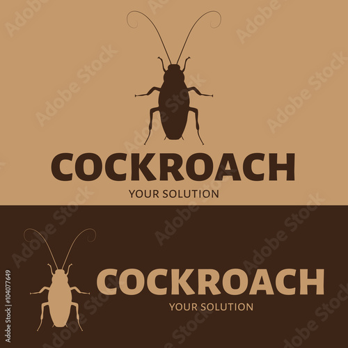 Vector logo cockroach. Brand logo in the form of a cockroach. Beige and brown style