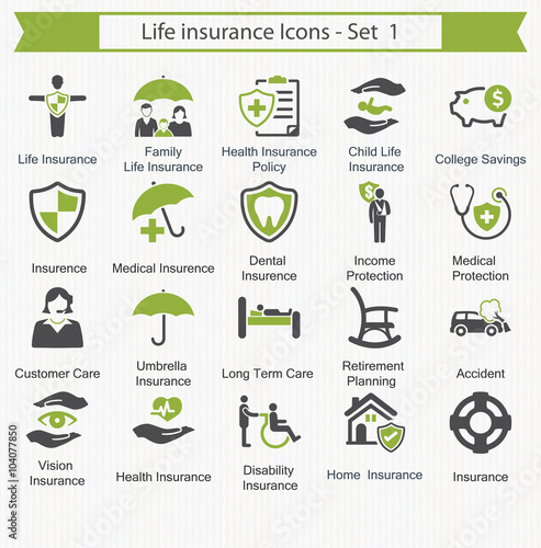 Life Insurance Icons - Set 1