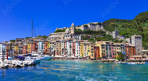 colorful pictorial Portovenere - Liguria, Cinque Terre, Italy