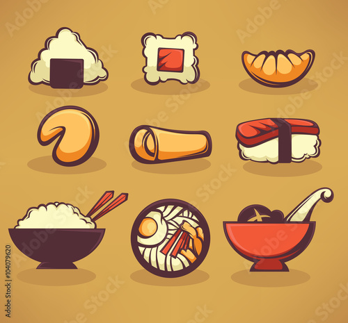 vector collection of asian food