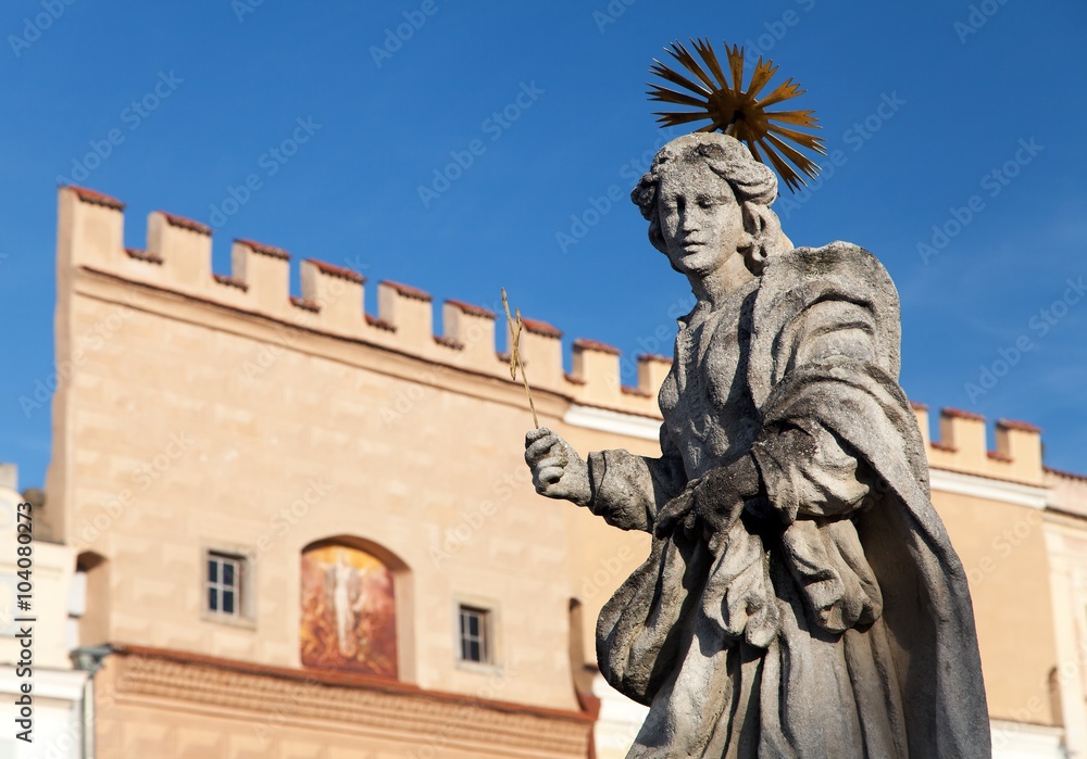 Naklejka premium Telc or Teltsch town - statue of st. Margaret